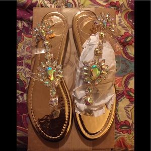 NWT Crystal sandals SIZE 10